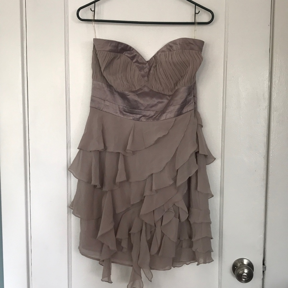 Lipsy London Silver Strapless Mini Dress